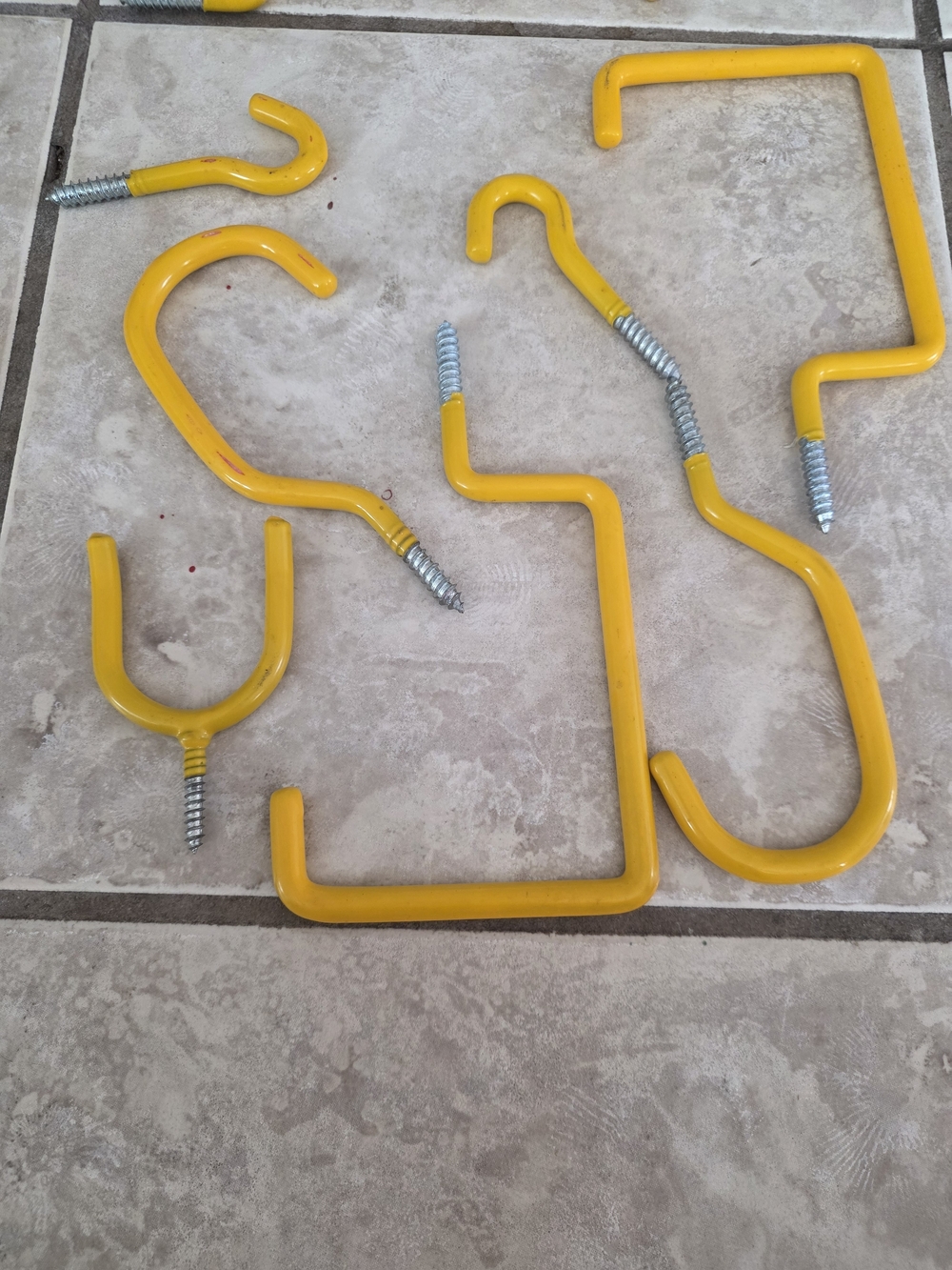 Yellow Multi-Purpose Wall Hook Set - Heavy-Duty Coated Screws